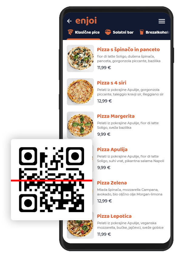 Digitalni jedilniki - QR jedilnik za restavracije, hotele in lokale
